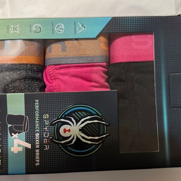 Spyder M Performance Boxer Briefs Polyester Spandex Lightweight Pack of 4 - Picture 6 of 9